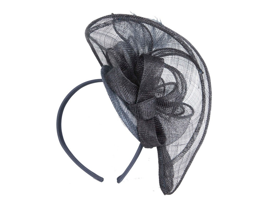 Navy sinamay racing fascinator by Max Alexander-3
