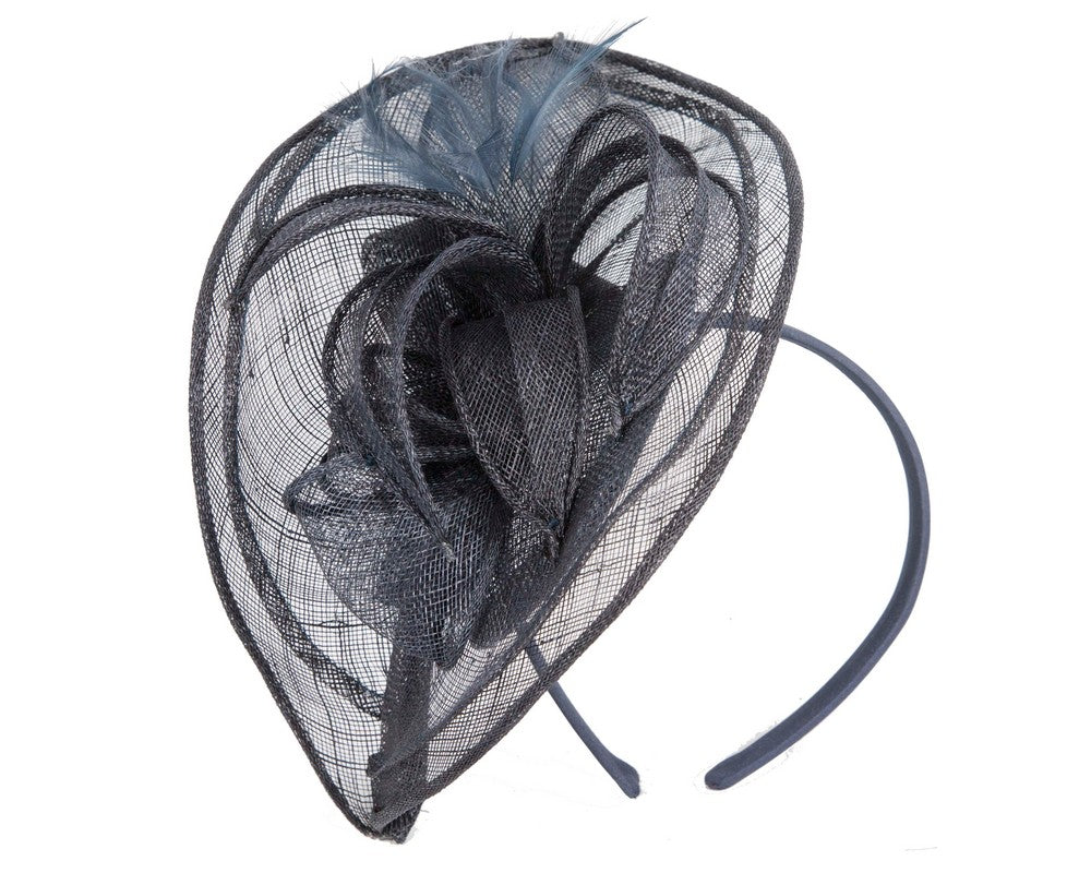 Navy sinamay racing fascinator by Max Alexander-1
