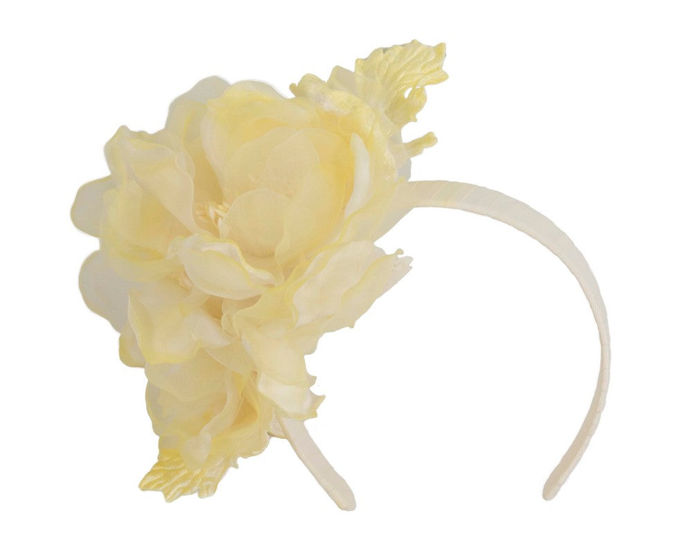 Light yellow flower fascinator by Fillies Collection-1