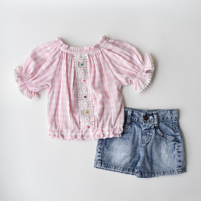 Stylish Square Girls Denim Set-2