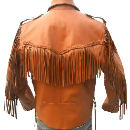 Men's Cowboy Western Fringed Leather Jacket